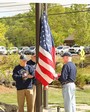 Preparing to raise our flag.